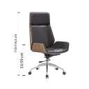 SILLA OFICINA MONACO ALTO CUERPO CAFE TAPIZ NEGRO
