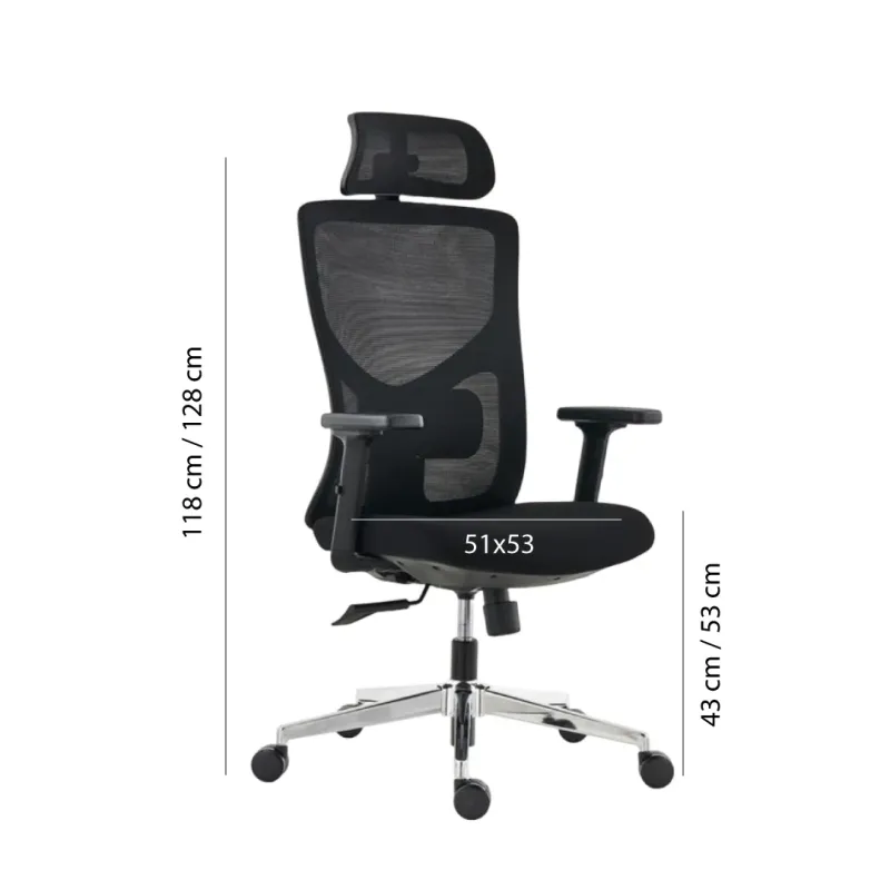 SILLA OFICINA PETER COLOR NEGRO