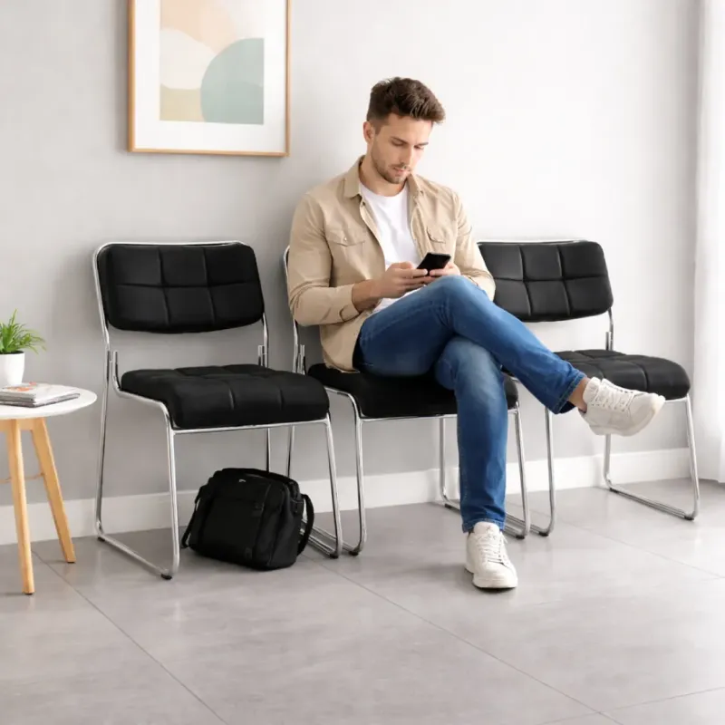 SILLA VISITA MUHA COLOR NEGRO