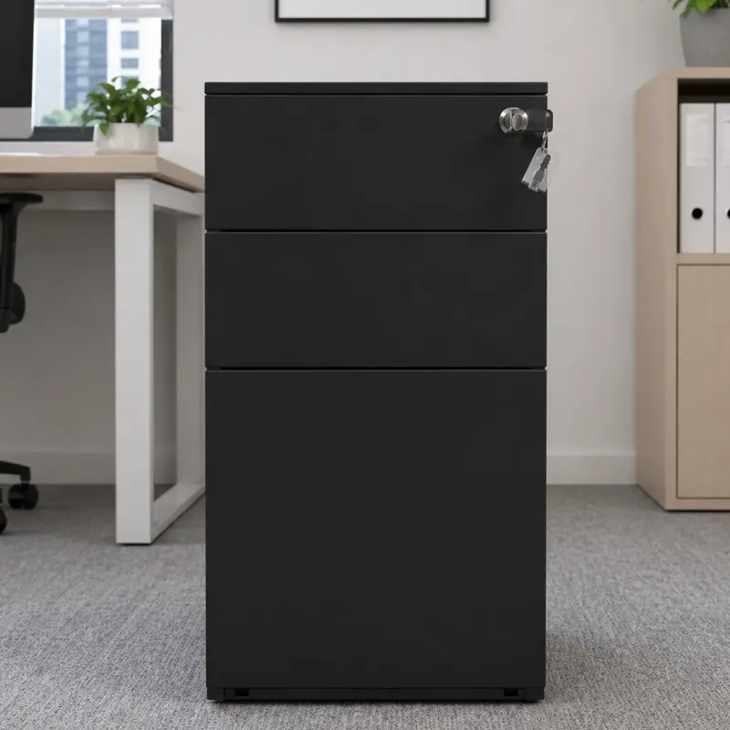 CAJONERA METALICA CON TECHO DE MADERA