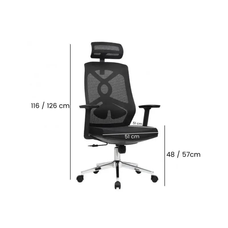 SILLA OFICINA CAMILA COLOR NEGRO