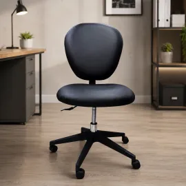 SILLA OFICINA PILOT CUERINA NEGRA SIN BRAZOS 2