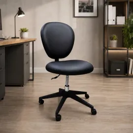 SILLA OFICINA PILOT CUERINA NEGRA SIN BRAZOS
