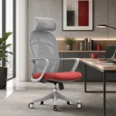 SILLÓN KERDOM ALTO ROJO CON GRIS