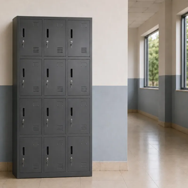 CASILLERO METALICO PRADO 12 PUERTAS COLOR NEGRO