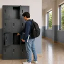 CASILLERO METALICO PRADO 12 PUERTAS COLOR NEGRO