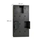 CASILLERO METALICO PRADO 12 PUERTAS COLOR NEGRO
