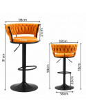 SILLA BAR KIARA COLOR NARANJA BASE NEGRO