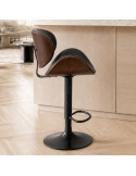 SILLA BAR MONACO CUERPO CAFE TAPIZ NEGRO