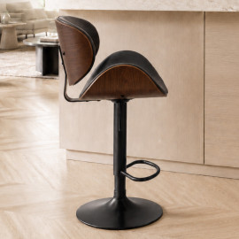 SILLA BAR MONACO CUERPO CAFE TAPIZ NEGRO 2