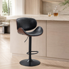 SILLA BAR MONACO CUERPO CAFE TAPIZ NEGRO
