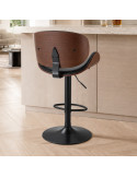 SILLA BAR MONACO CUERPO CAFE TAPIZ NEGRO