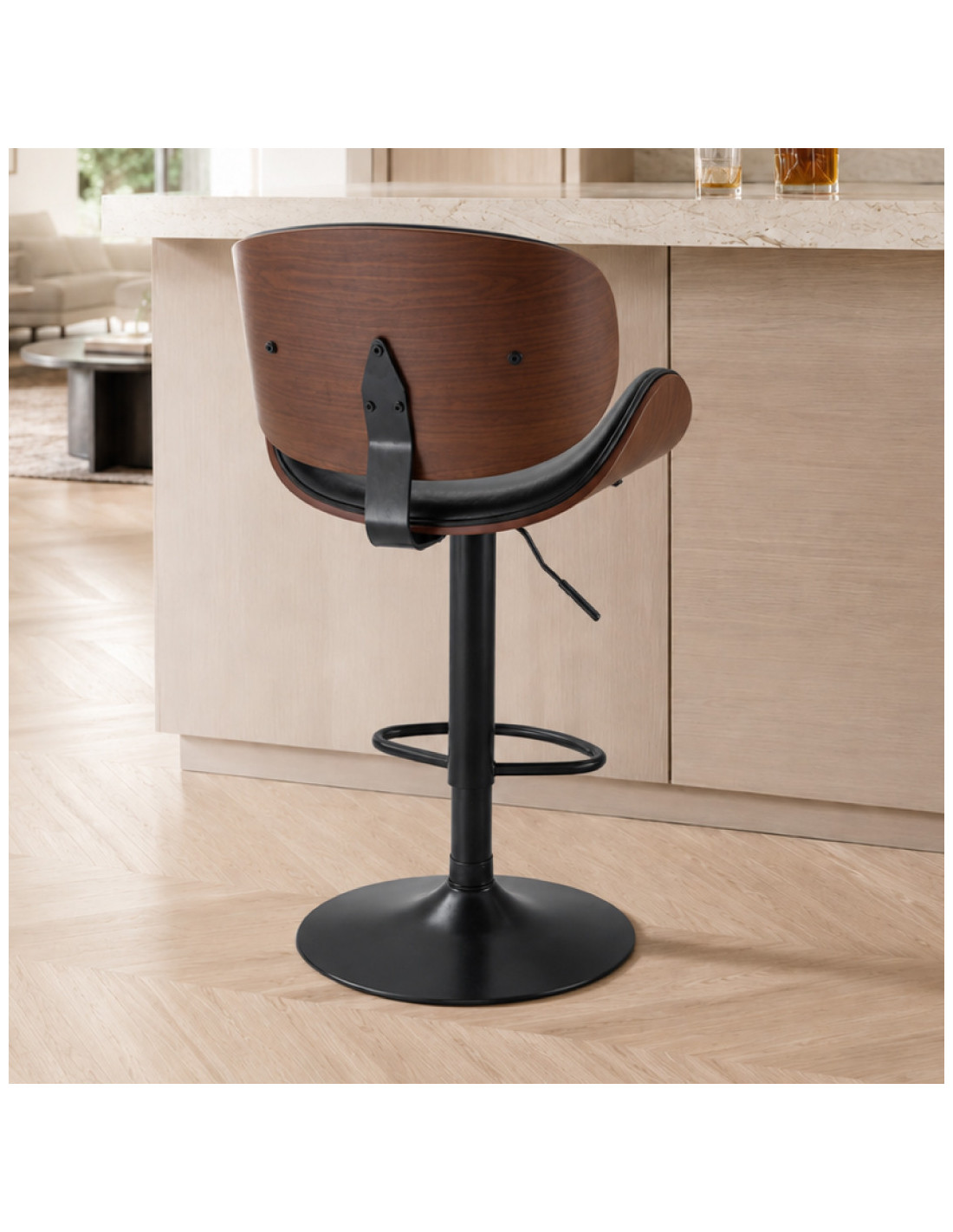 SILLA BAR MONACO CUERPO CAFE TAPIZ NEGRO