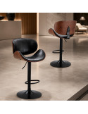 SILLA BAR MONACO CUERPO CAFE TAPIZ NEGRO