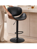 SILLA BAR MONACO CUERPO CAFE TAPIZ NEGRO