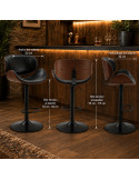 SILLA BAR MONACO CUERPO CAFE TAPIZ NEGRO