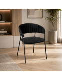 SILLA TANIA TELA VELVET CON ESTRUCTURA NEGRA
