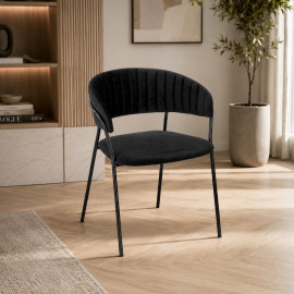 SILLA TANIA TELA VELVET CON ESTRUCTURA NEGRA