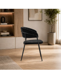 SILLA TANIA TELA VELVET CON ESTRUCTURA NEGRA