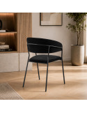 SILLA TANIA TELA VELVET CON ESTRUCTURA NEGRA
