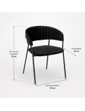 SILLA TANIA TELA VELVET CON ESTRUCTURA NEGRA