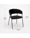 SILLA TANIA TELA VELVET CON ESTRUCTURA NEGRA