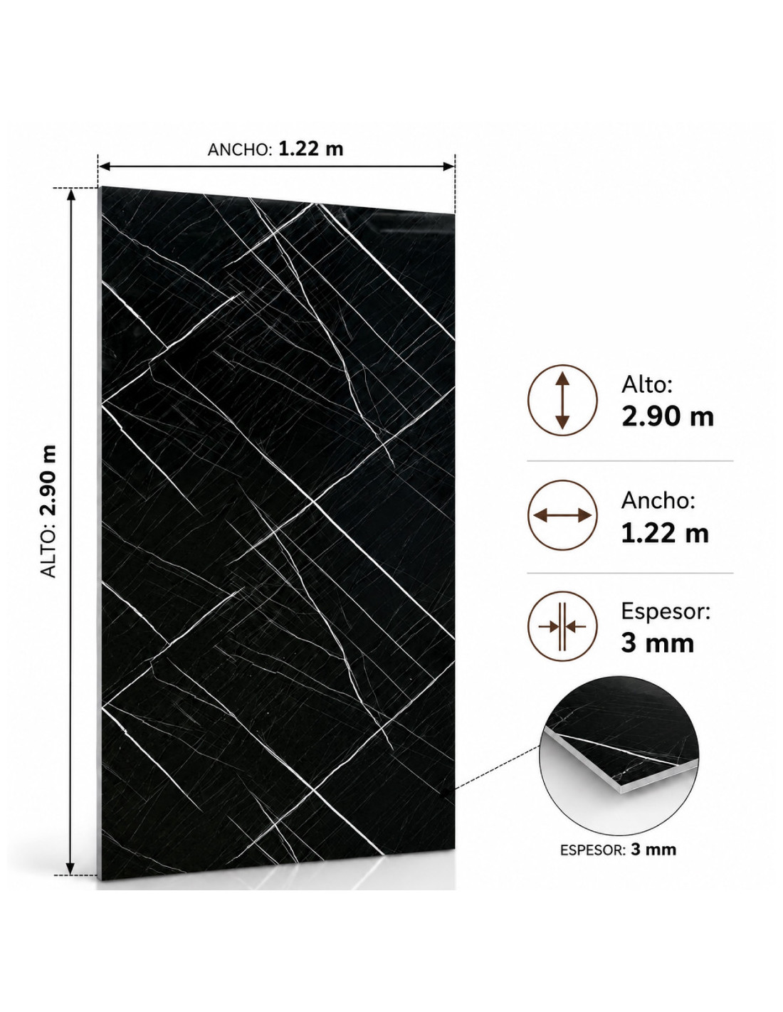 PLANCHA DE MARMIL PVC  C/BLACK HILL