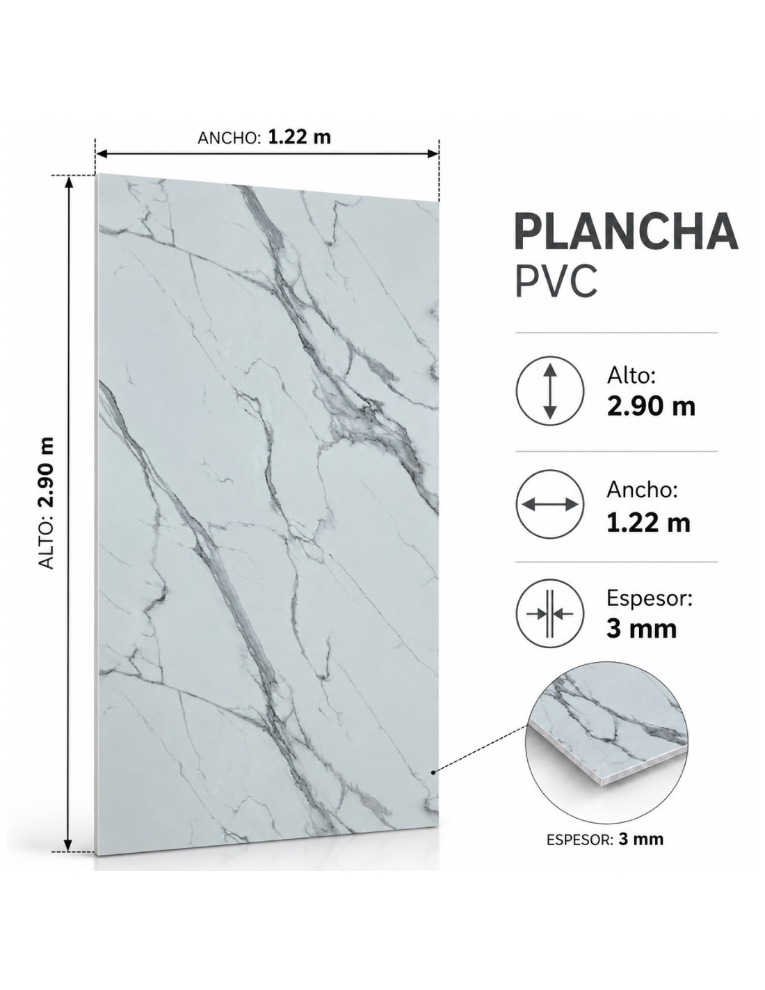 PLANCHA DE MARMOL PVC C/CALAKATA