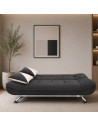 SOFA CAMA STEFFY DE TELA GRIS OSCURO