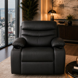 SOFA CAMA  KAROL CUERINA NEGRA