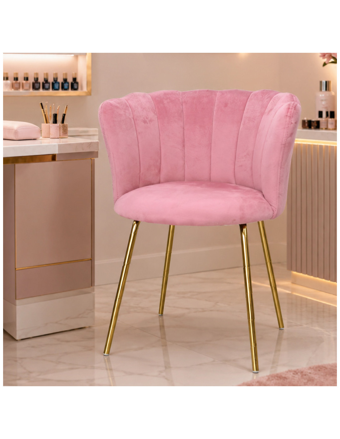 SILLA MARILIN DE TERCIOPELO PINK
