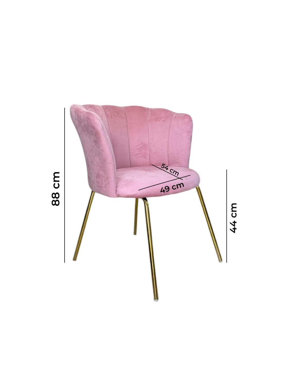 SILLA MARILIN DE TERCIOPELO PINK