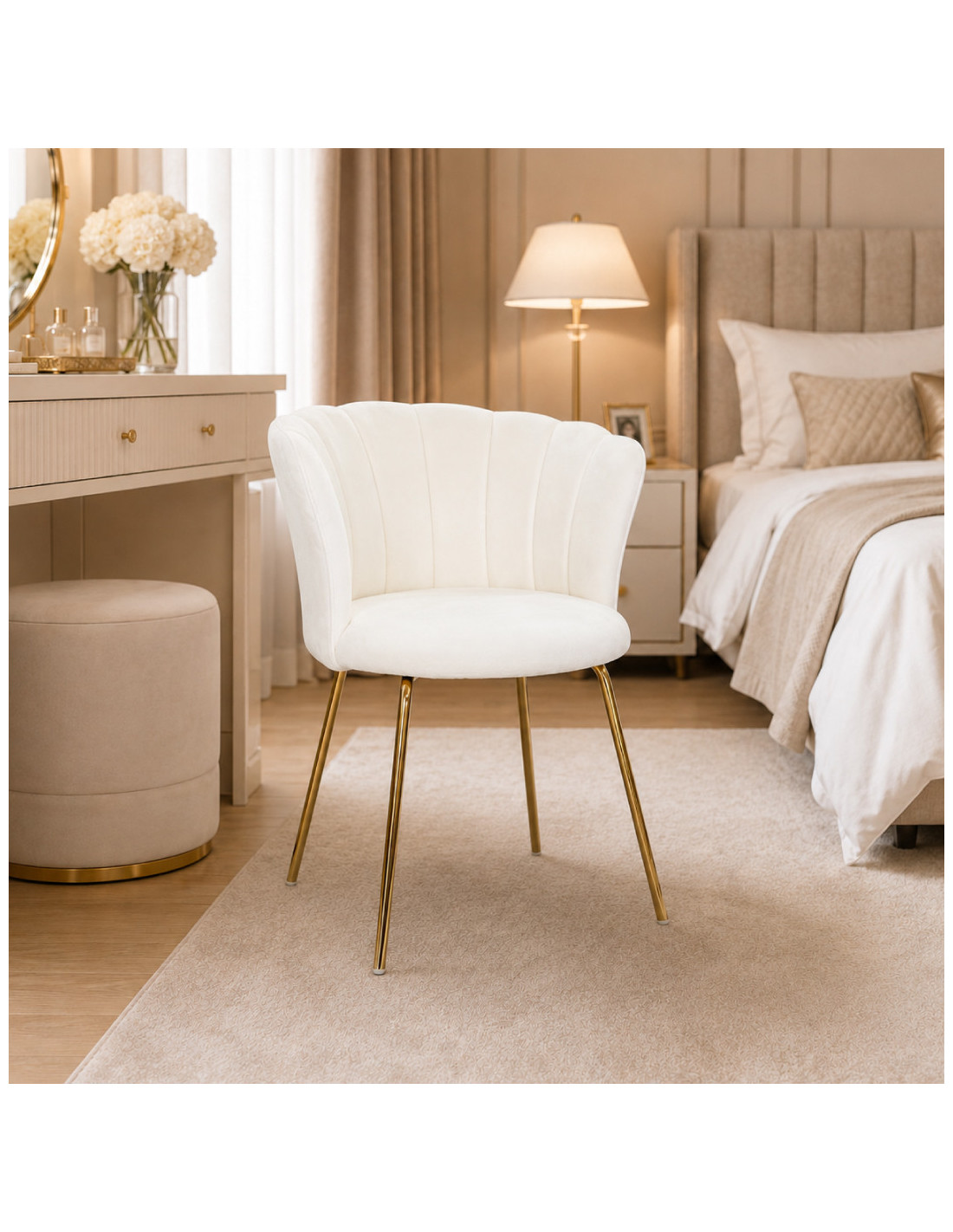 SILLA MARILIN DE TERCIOPELO BEIGE