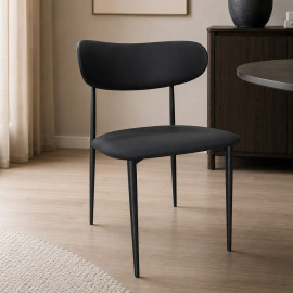 SILLA FABIANA EN CUERINA NEGRA
