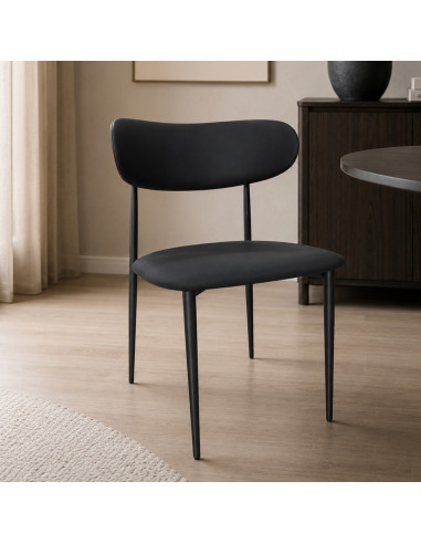 SILLA FABIANA EN CUERINA NEGRA