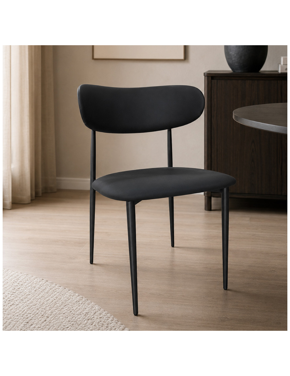 SILLA FABIANA EN CUERINA NEGRA
