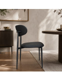 SILLA FABIANA EN CUERINA NEGRA