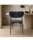 SILLA FABIANA EN CUERINA NEGRA