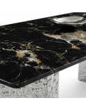 MESA DE COMEDOR DAFNE DE PORCELANATO  NEGRO