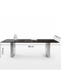 MESA DE COMEDOR DAFNE DE PORCELANATO  NEGRO