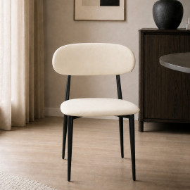 SILLA FABIANA EN CUERINA BLANCA