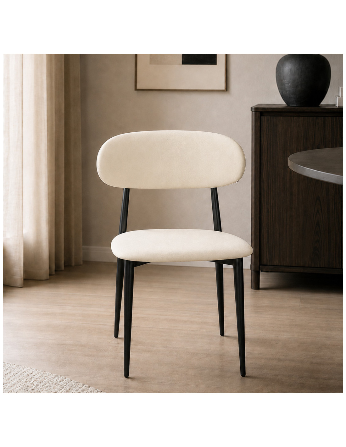 SILLA FABIANA EN CUERINA BLANCA
