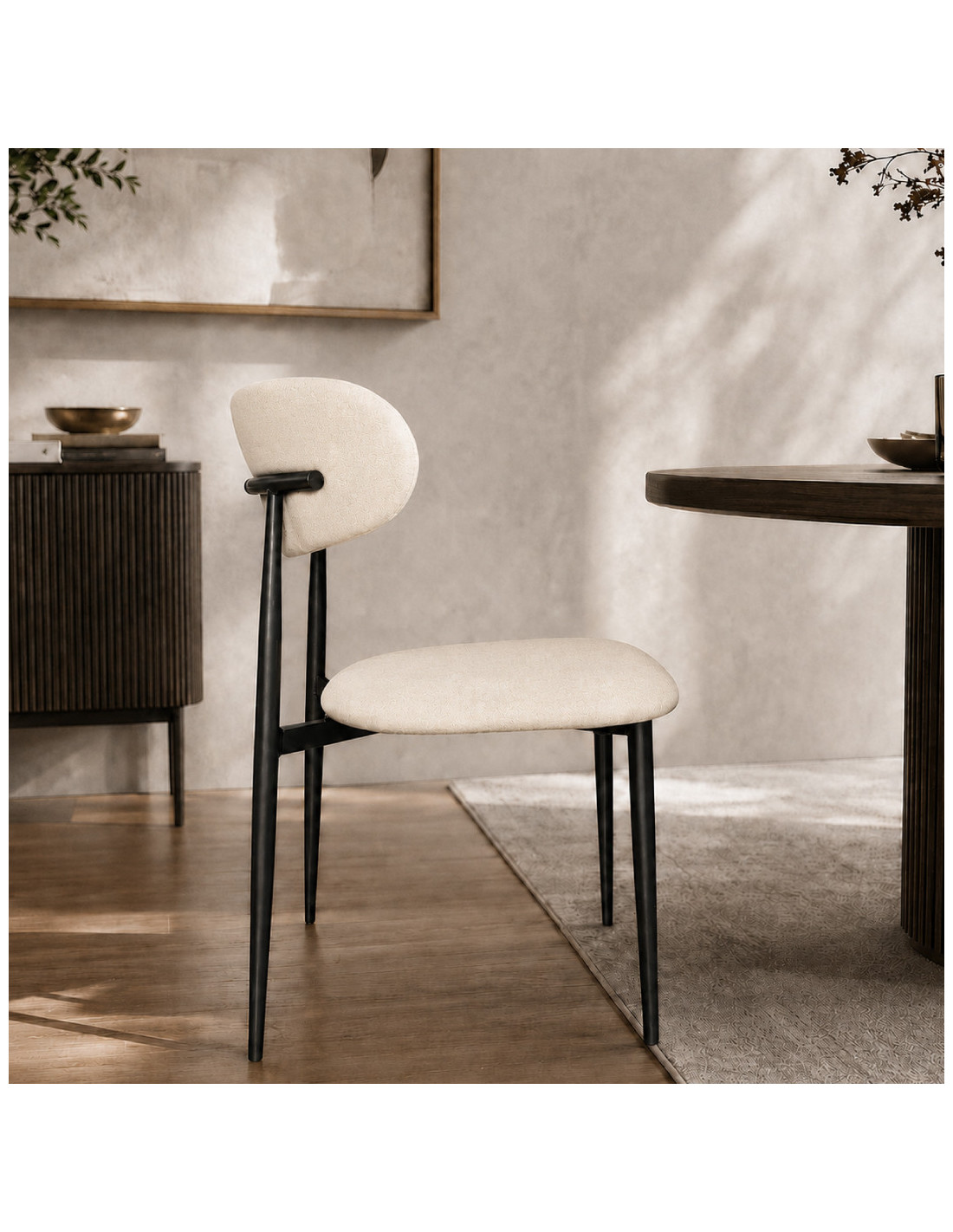 SILLA FABIANA EN CUERINA BLANCA