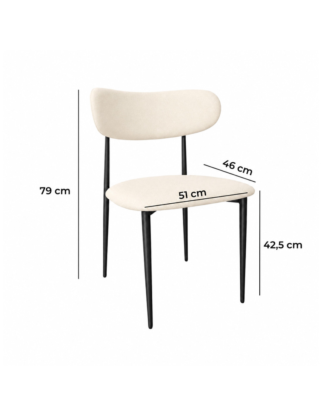 SILLA FABIANA EN CUERINA BLANCA