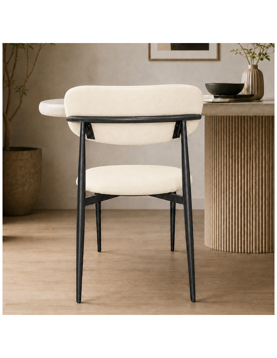 SILLA FABIANA EN CUERINA BLANCA