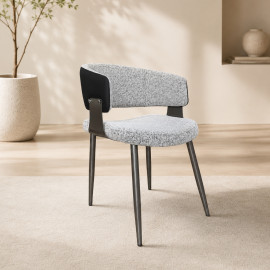 SILLA DE CUERINA DALMA GRIS
