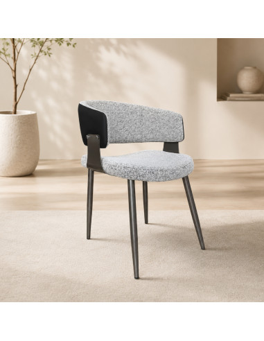 SILLA DE CUERINA DALMA GRIS