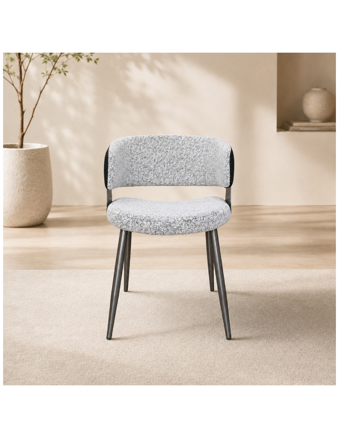 SILLA DE CUERINA DALMA GRIS