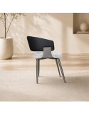 SILLA DE CUERINA DALMA GRIS
