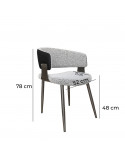SILLA DE CUERINA DALMA GRIS